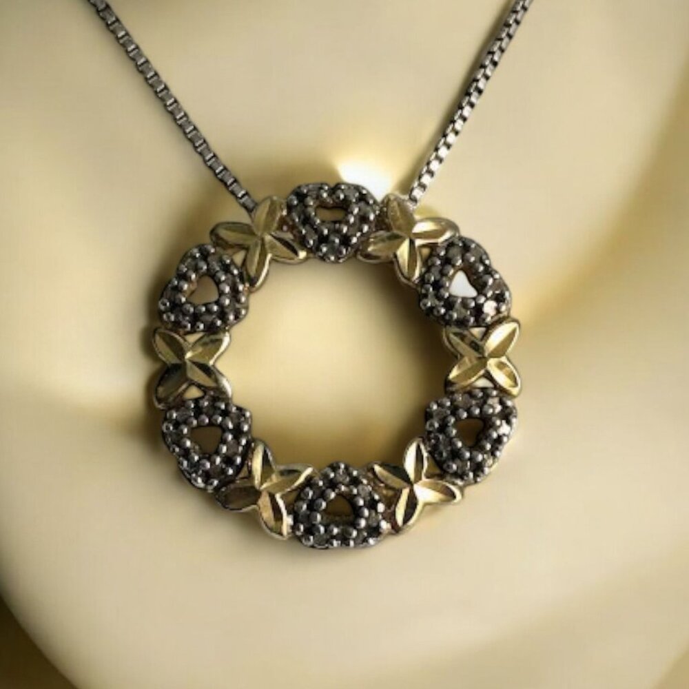 Ross Simons Gold Vermeil Sterling Silver Heart Hug Pendant Necklace